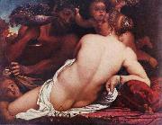 CARRACCI, Annibale Bacchantin, Detail oil on canvas